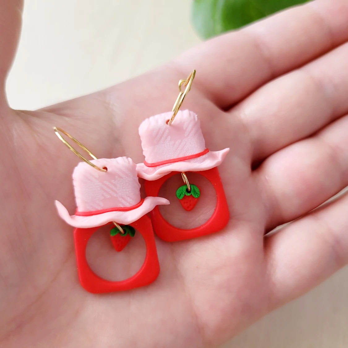 Handgjord, polymerlera örhängen