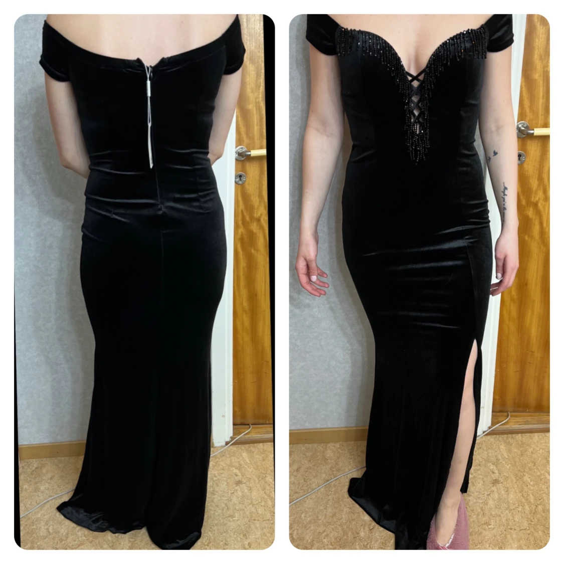 Oanvänd svart klänning