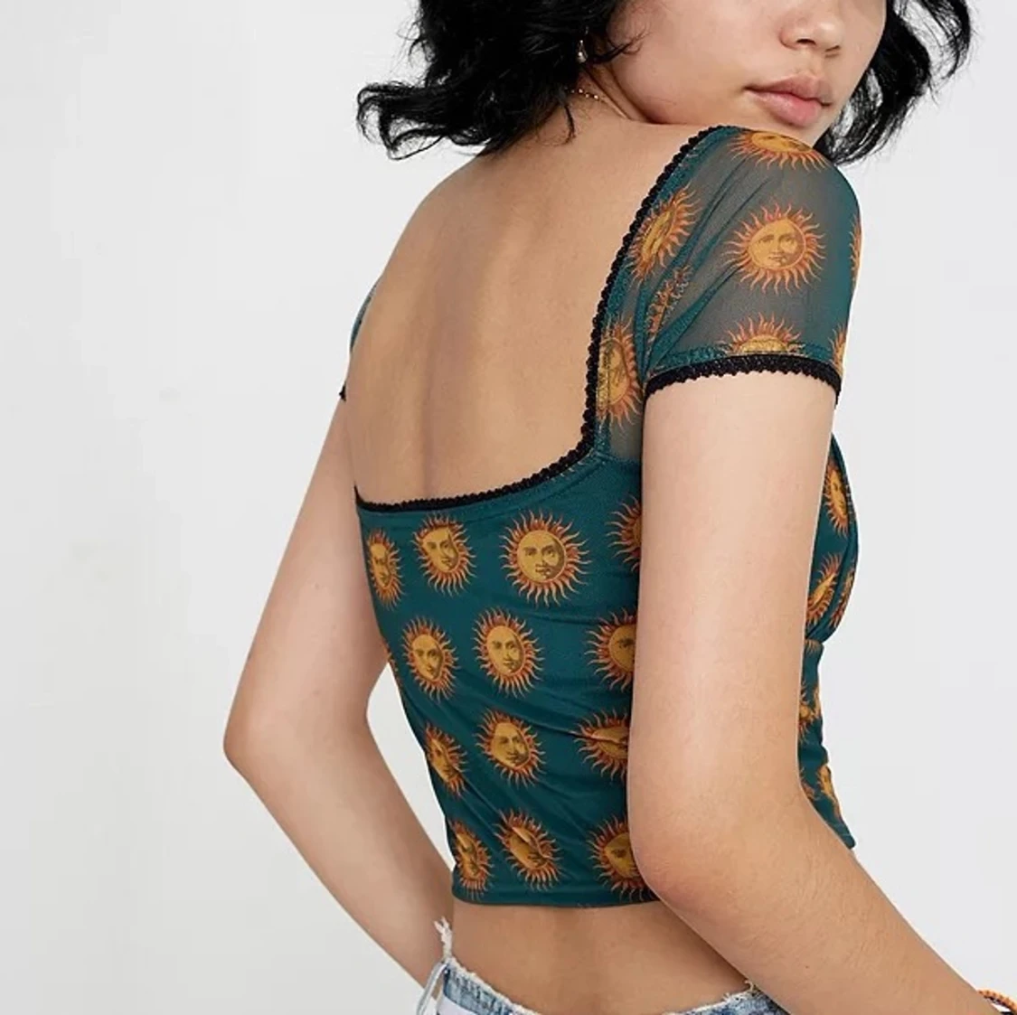 Urban Outfitters mesh grön croptopp  - 90