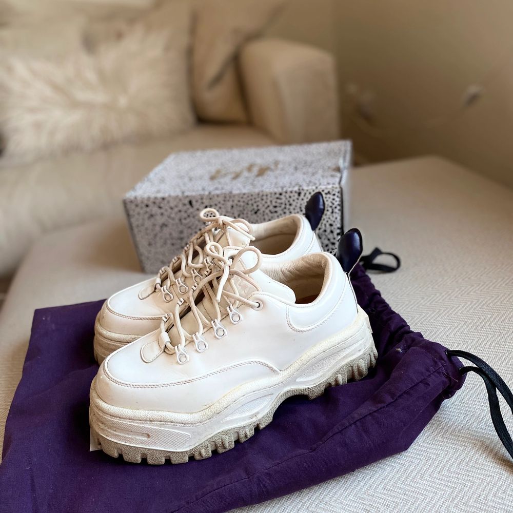 Eytys white discount patent angel sneakers