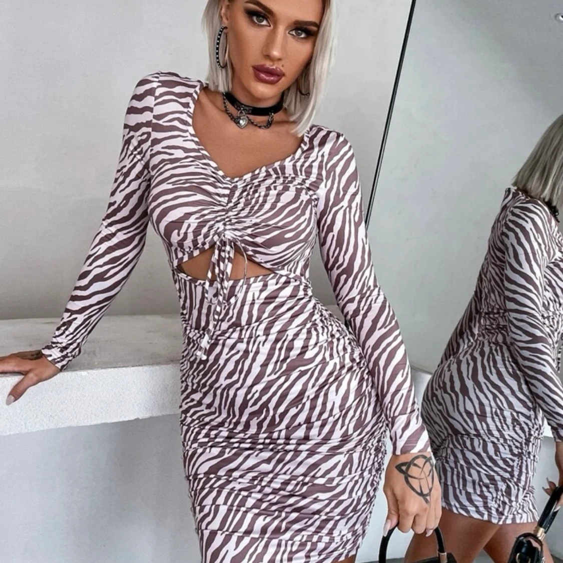 Zebra färgad klänning