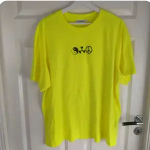Oversized T-shirt från Weekday. Den ser gul ut på bilderna men den är neon grön. Köpt för 200kr tror jag. 