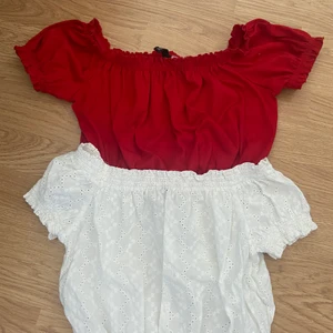 Hm, två söta sommar toppar - H&m två söta sommar toppar, ena röd och andra vitt med mönster, storlekar XS-S