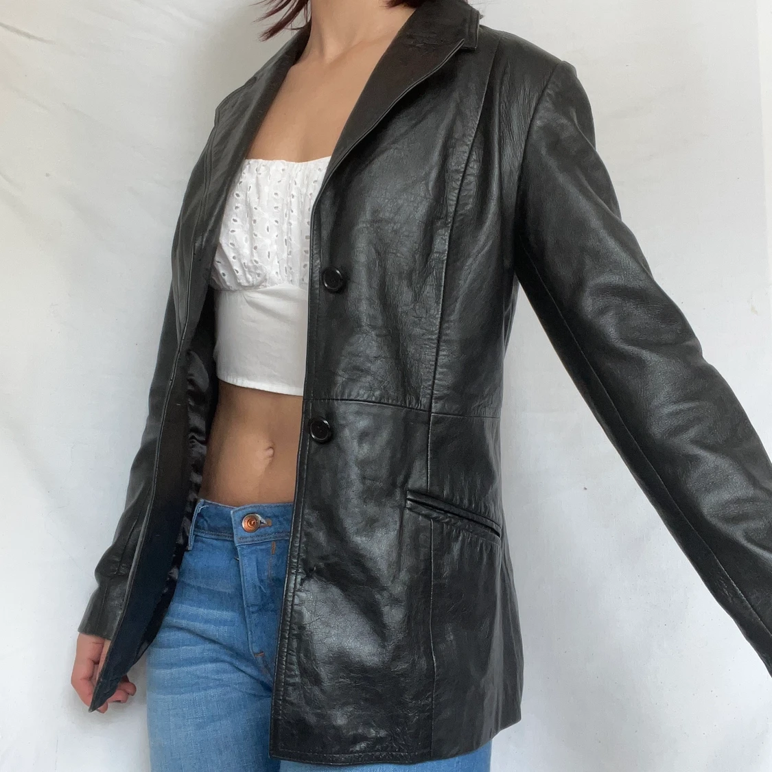 Svart Skinnkavaj - 90