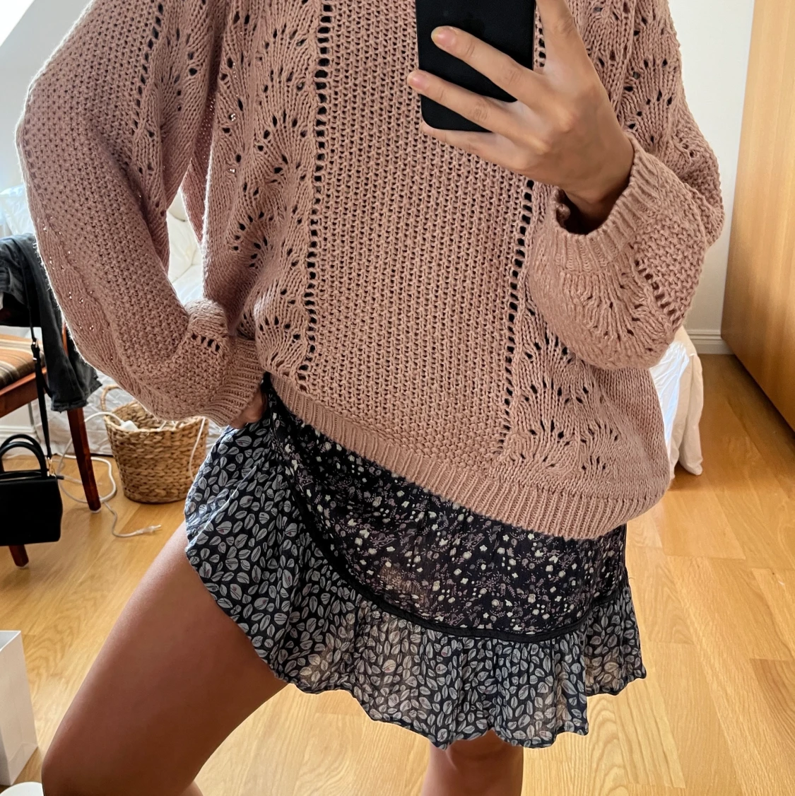 Stickad tröja ljusrosa oversized, Nyskick! - 91