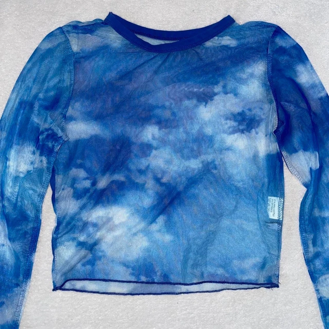 Mesh blå himmel & moln croptop - 91