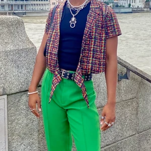 I AM GIA Pattered Top (matching set) - Cute tie top part of matching set - see other ad for pants