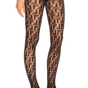Luxury fishnet tights, F Alphabet stockings, pantyhose F letter, high quality tights for women, black and brown - Fendi logo tights, alphabet design leggings.  Available in size M, L    Luxury fishnet tights, FF Alphabet stockings, pantyhose FF letter, high quality tights 