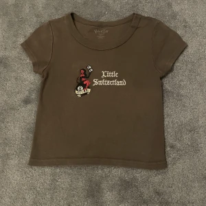 Brandy Melville  - En brun croppad topp från brandy Melville. Den är använd ett par gånger och säljs p.g.a storlek. Tröjan är fortfarande i bra skick. 