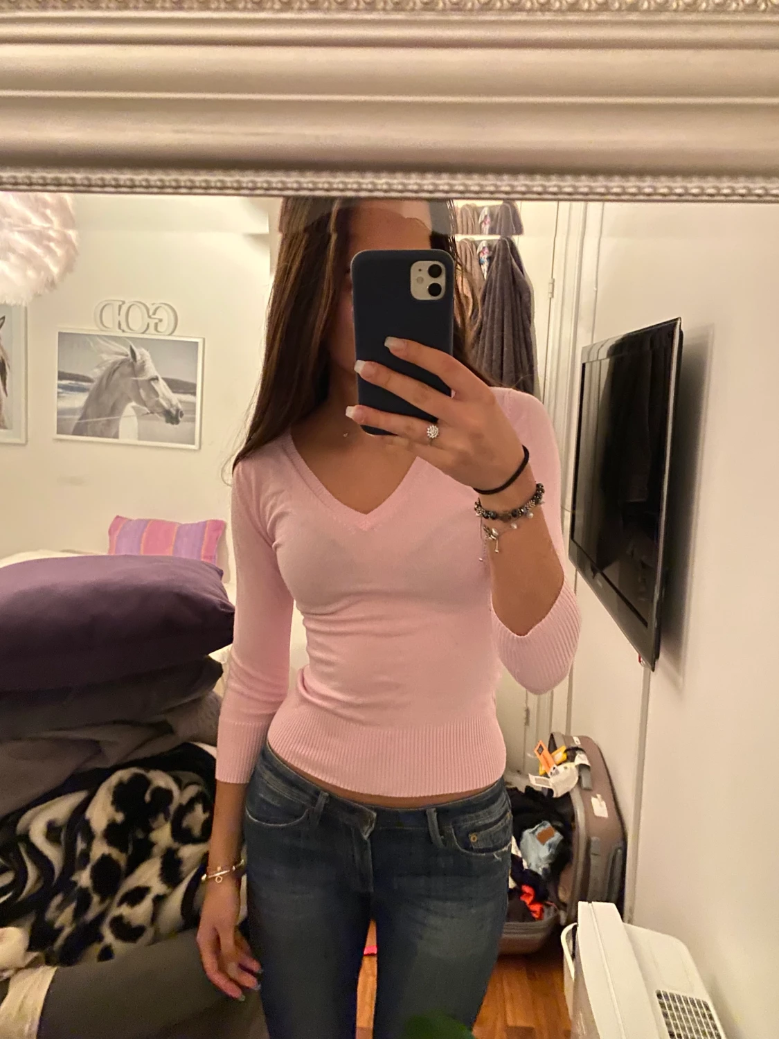 Rosa tajt tröja - 90