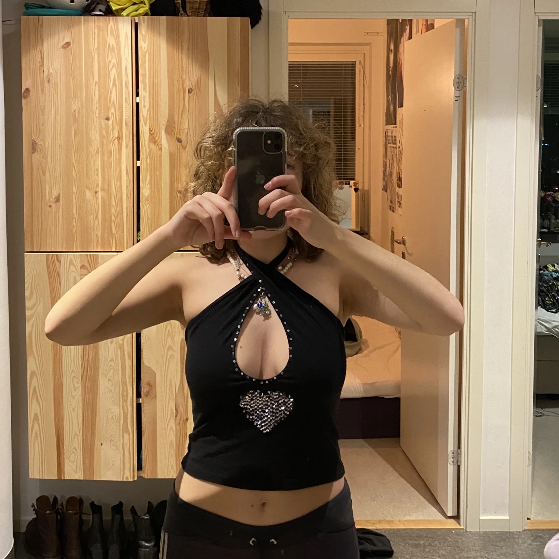 Svart topp med glitter 