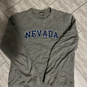 Grå sweatshirt - Nevada print Size: M/L Bra skick skönt material