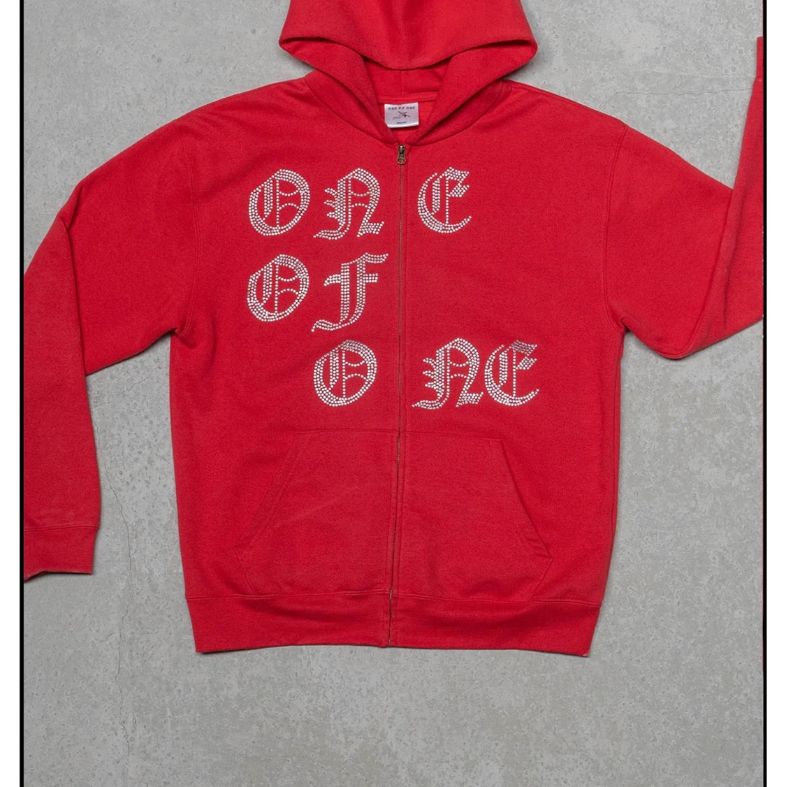 One of one zip hoodie