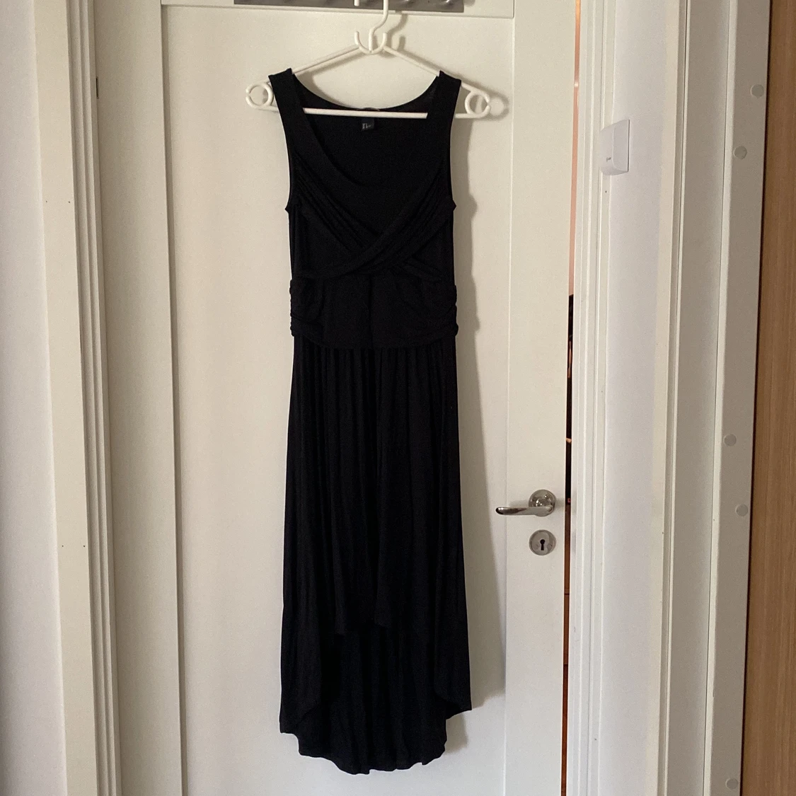 Svart lång bomullsklänning