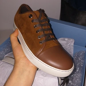 LANVIN men Cognac leather+suede sneakers - Brand new, with original box, size 7 UK (41-42 EU), retails for 4300 kr