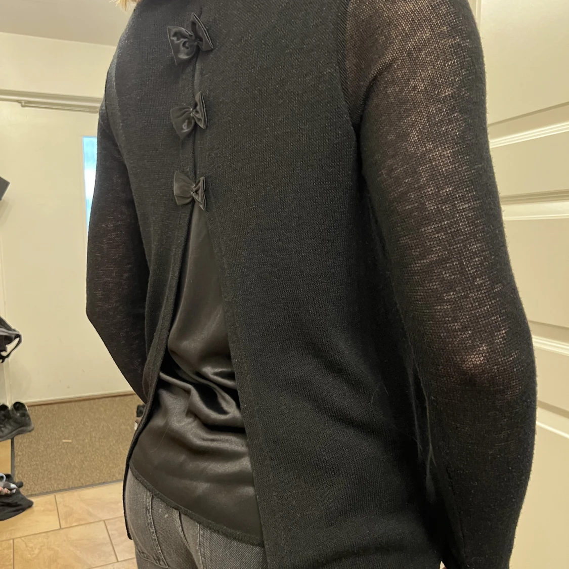 Långärmad stickad topp  - 90