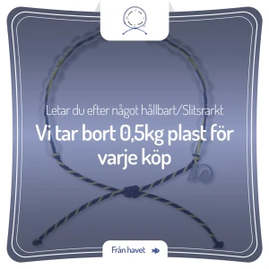 Armband - Dark Sunset är ett armband gjort av plast, plockat från haven av en organisation som vi här på A.S.E.K UF samarbetar med. För varje köp av ett armband så hjälper du till att plocka bort 0,5kg skräp från haven, där du är med och gör en skillnad!