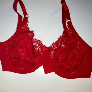 Röd spetsbh från hunkemöller - Röd spetsbh från Hunkemöller aldrig använd, 75F