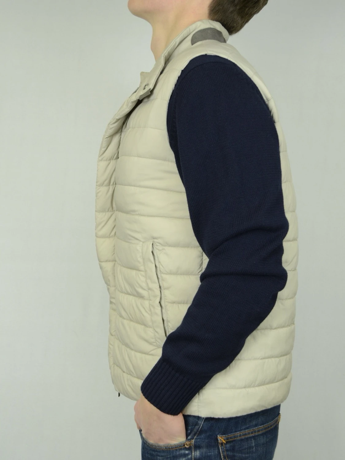 Herno dunväst med mocka detaljer  - 1