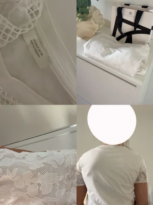 Vit spetsblus från H&M - Säljer en vit blus från H&M och super fin spets t-shirt