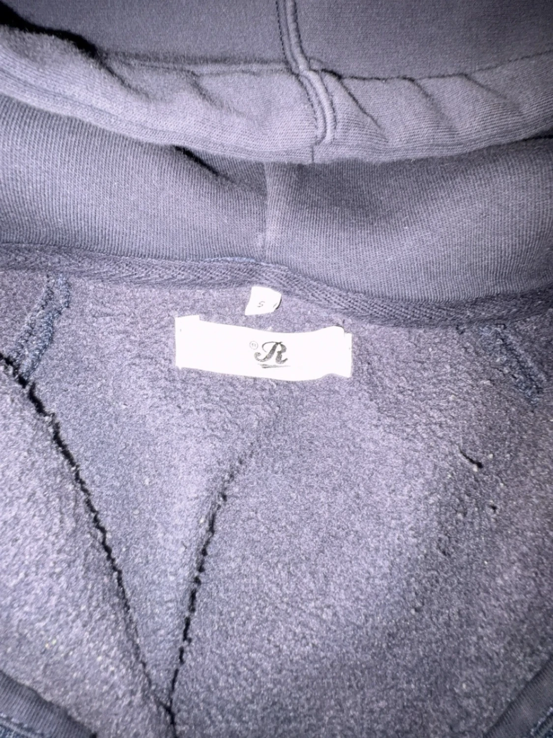 Mörkblå zip hoodie  - 4