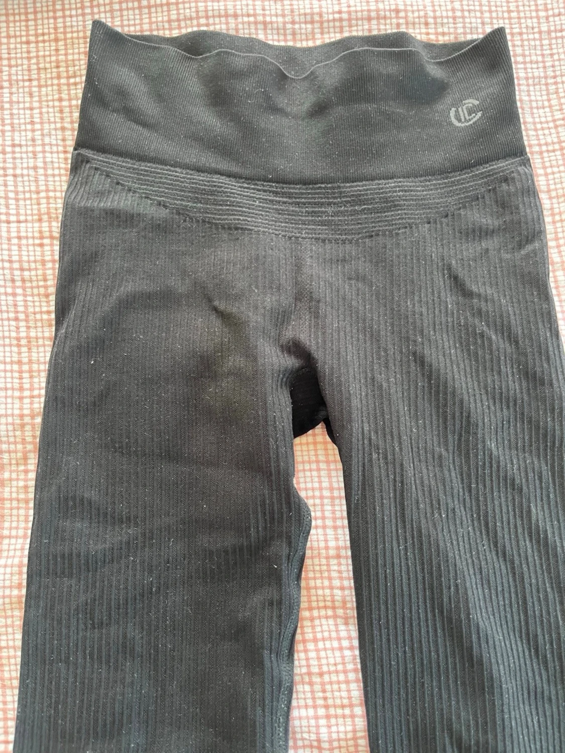 Svarta ribbade leggings 