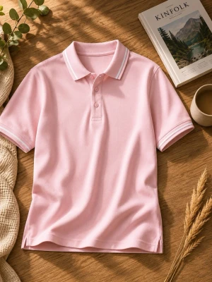 Snygg Rosa Piké  - Storlek: L, Material: 100 % Polyester, utmärkt skick!