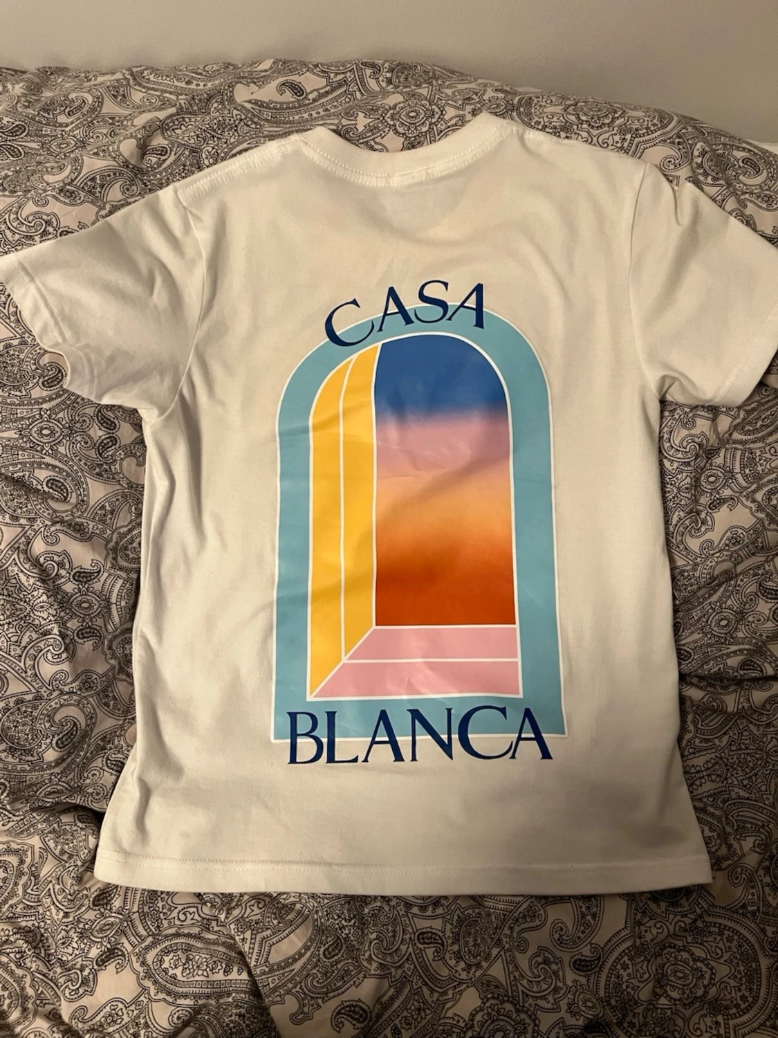 Vit Casa Blanca t-shirt med tryck - 1