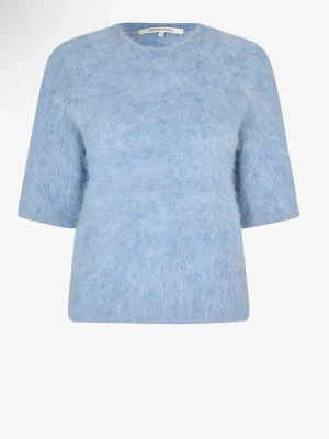 Stickad kortärmad tröja - Så fin blå stickad tröja i alpackaull. Nypris 2099kr, helt oanvänd med prislapp kvar, den var för liten för mig tyvärr. Storlek M men passar en S också skulle jag säga. Ifrån Selectef Femme