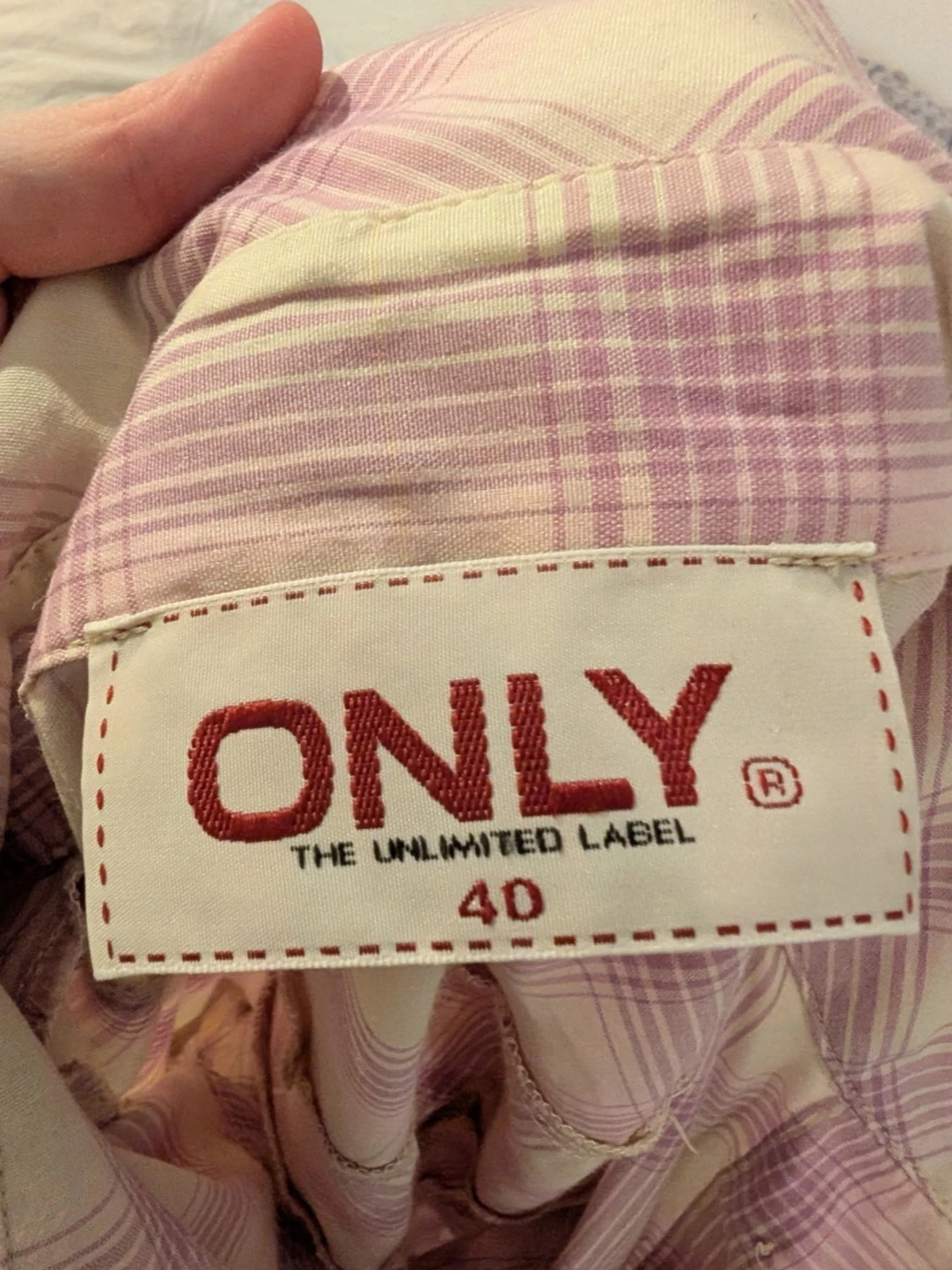 Rutig skjorta från ONLY i rosa och vit - 2