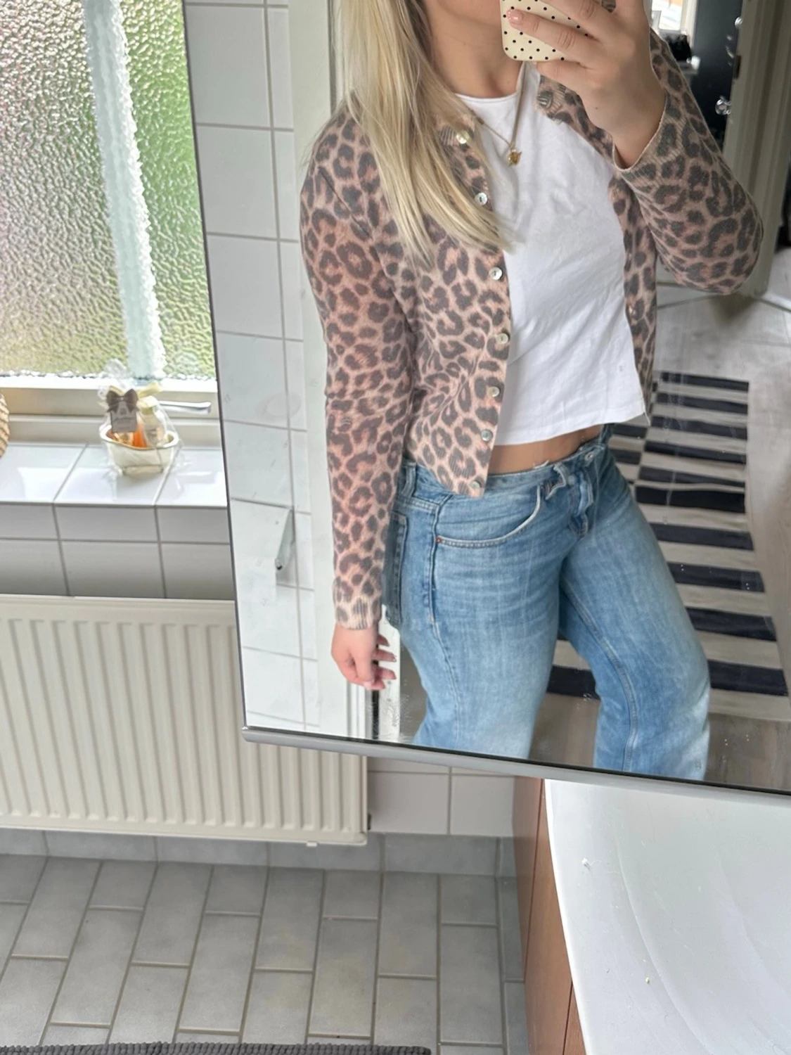 Leopardmönstrad kofta