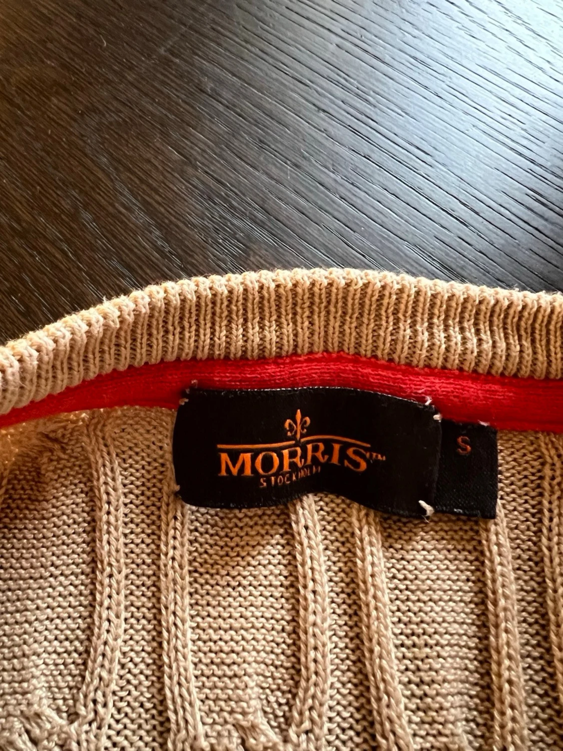 Beige kabelstickad tröja Morris - 1