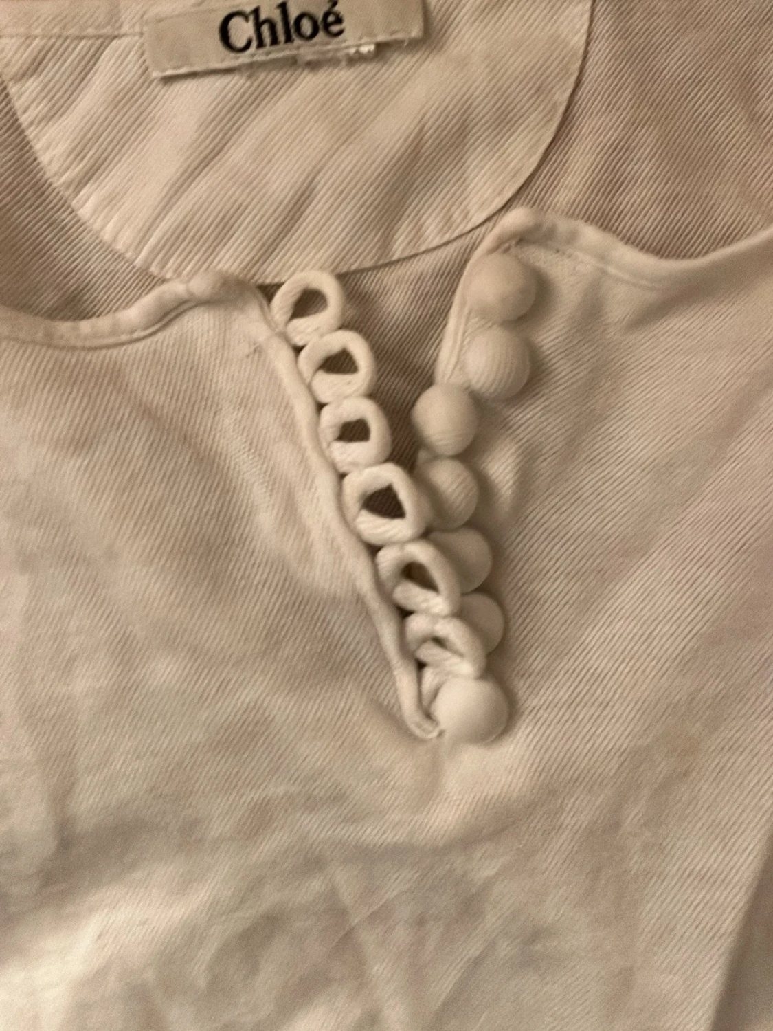 Vit linnetopp från Chloé med knappar - 1