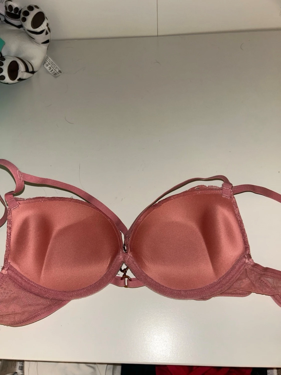 Rosa push-up bh med spetsdetaljer - 2