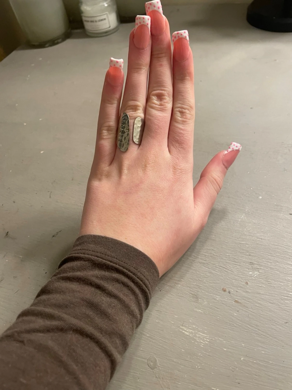 Bred hamrad silverring - 2