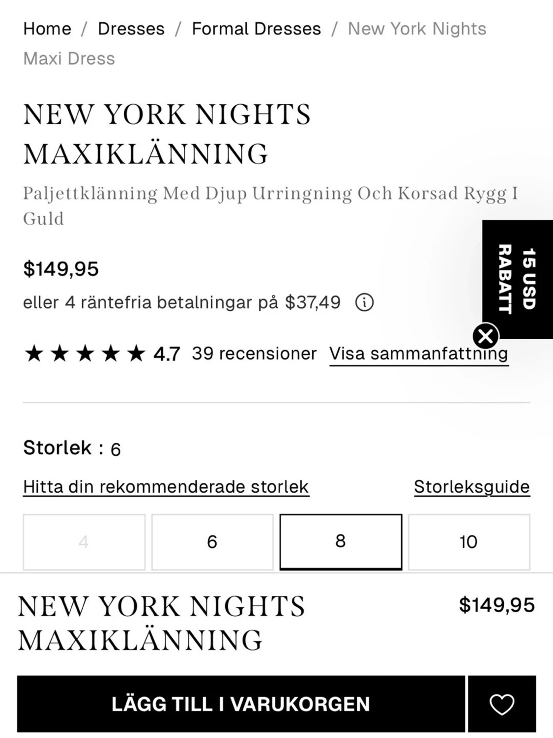 Champagnefärgad långklänning med slits - 3