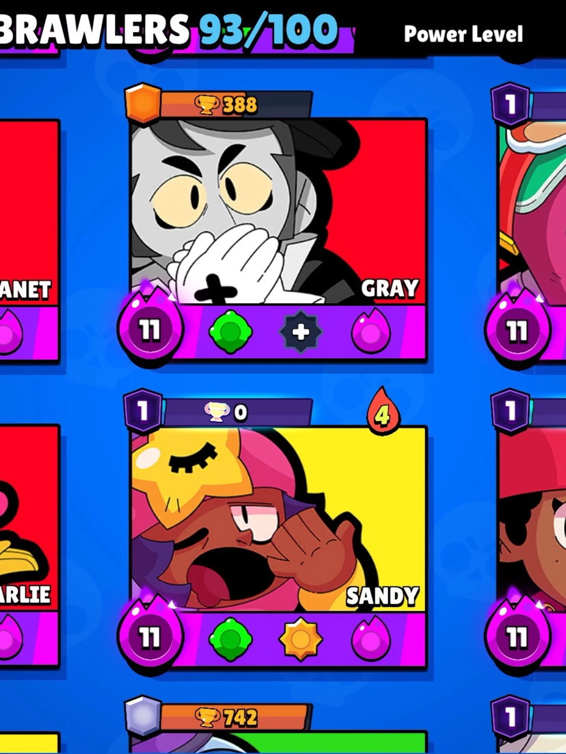 Brawl Stars konto med 93 brawlers - 3