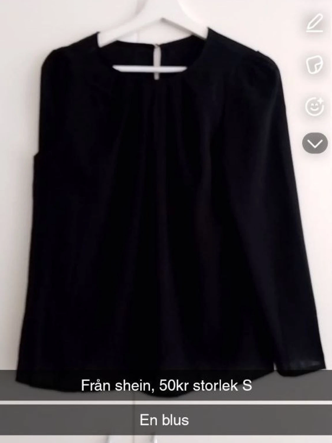 Svart långärmad blus från Shein