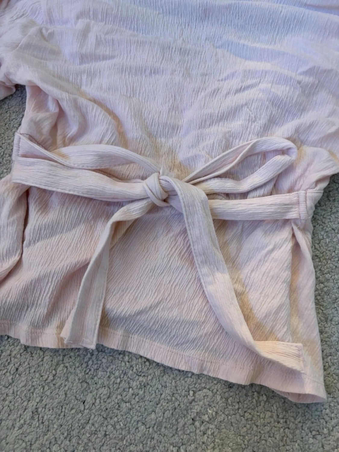 Ljusrosa omlottblus med knytband - 1