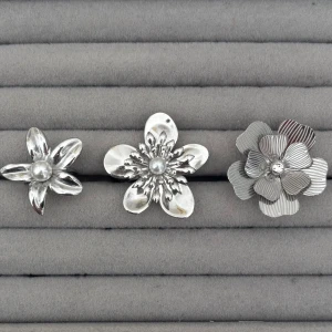 Blommiga silvriga ringar  - 3 ringar 