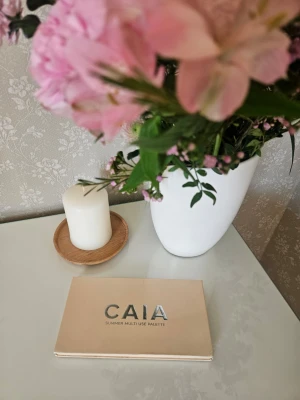 Caia palette - Limited edition caia summer multi use palette som inte säljs längre 🌸 Har mest använt "matte bronze" (se bild), resterande produkter är väldigt sparsamt använda. Nypris runt 600 kr. Färger/produkter: Matte bronze, shimmer bronze, matte chocolate, shimmer pink, matte pink, golden highlight, summer highlight