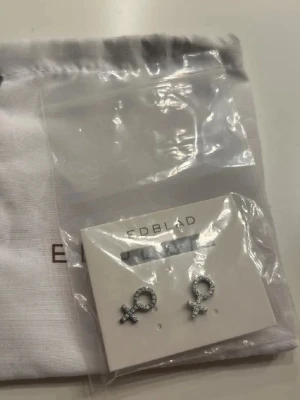 Silvriga örhängen från Edblad - Snygga silvriga örhängen från Edblad i form av kvinnosymboler, dekorerade med små gnistrande stenar. Perfekta för dig som vill ha ett statement-smycke med lite extra bling. Kommer i originalpåse.