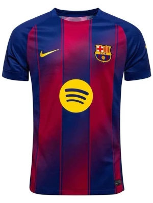 Barcelona matchtröja Nike blå/röd (Lamine yamal) - Säljer en officiell FC Barcelona matchtröja från Nike i blått och rött med gula detaljer. Tröjan har klubbmärke och Nike-logga på bröstet samt Spotify-logga i gult på magen. Tillverkad i lätt och ventilerande material, perfekt för fotboll eller träning.