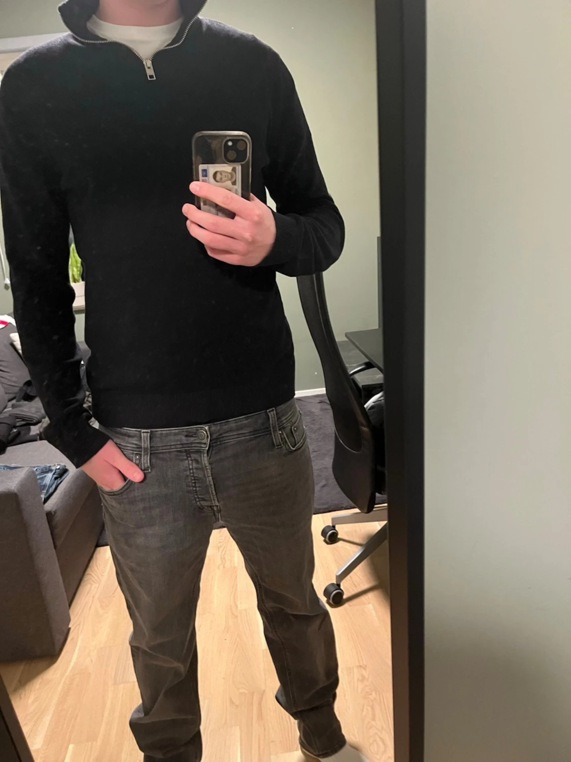 Svart halvzip tröja 