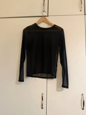 Svart genomskinlig mesh långärmad topp - Snygg svart mesh topp med lång ärm.