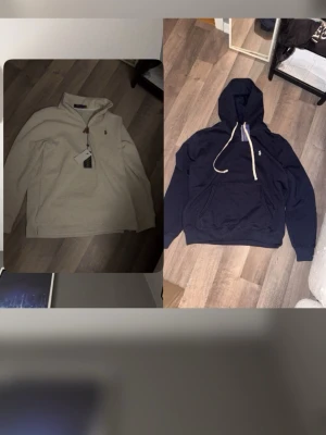 En polo hoddie och en polo half zip sälj i ett paket - Snygg mörkblå hoodie från Polo Ralph Lauren storlek M. Samt en halv zip från Polo i storlek L men passar M säljer dom ett paket. Om det är något finns jag är mvh Robin😎