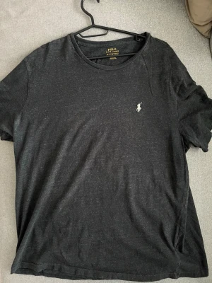 Mörkgrå t-shirt från Polo Ralph Lauren - Snygg mörkgrå t-shirt från Polo Ralph Lauren med klassisk rund hals och korta ärmar. T-shirten har den ikoniska broderade loggan i vitt på bröstet och är tillverkad i mjuk bomull för en skön känsla.