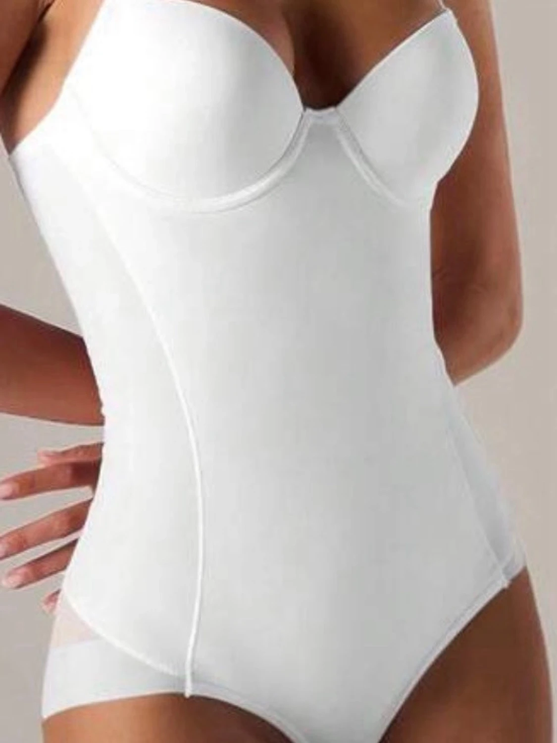 Vit shaping-body med bygel - 1