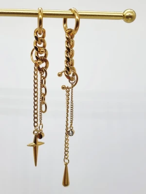 Handgjorda örhängen  - Material-rostfritt stål.  Längd-10cm och 11cm