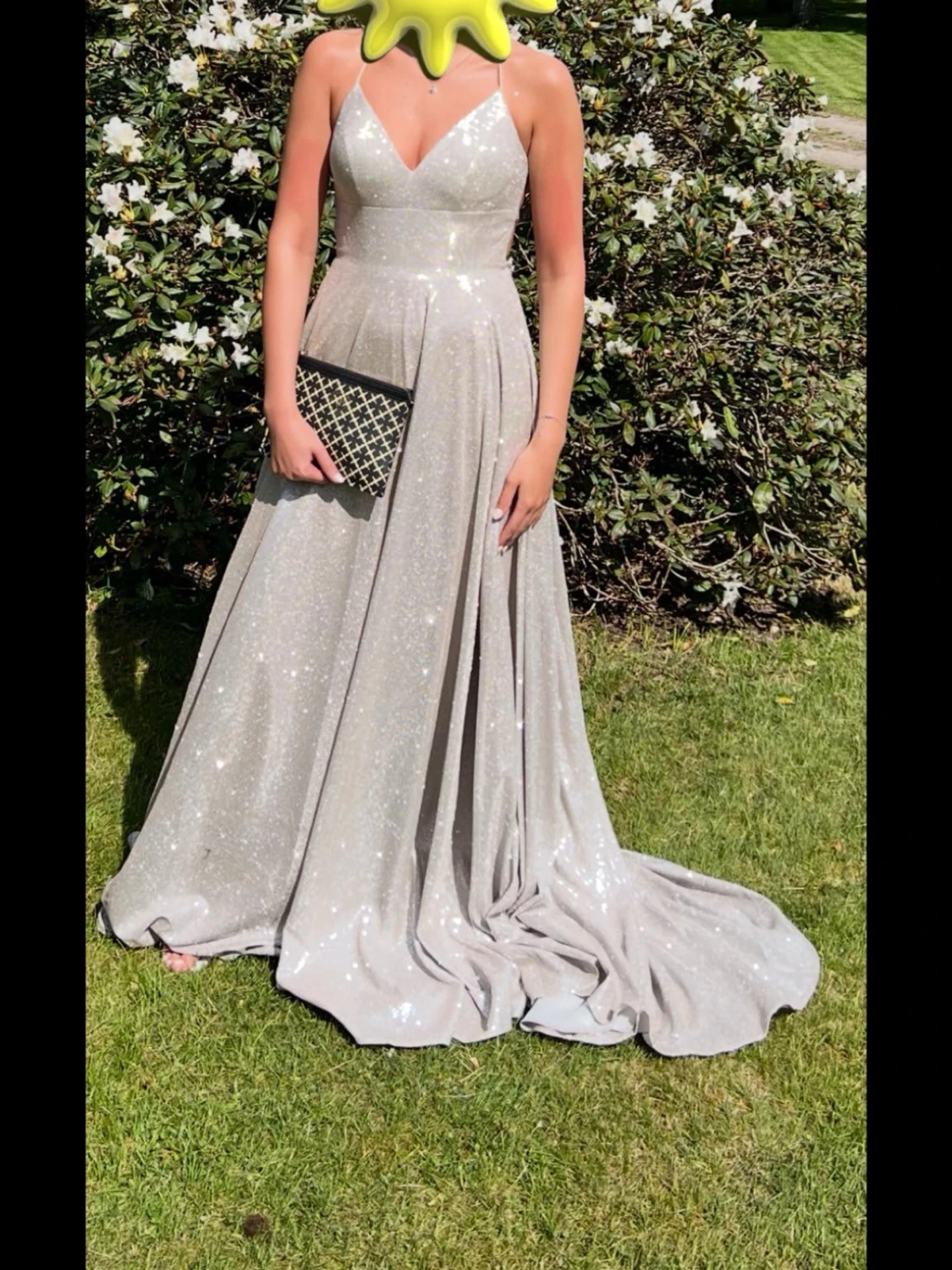 Balklänning champagne/silver glitter - 1